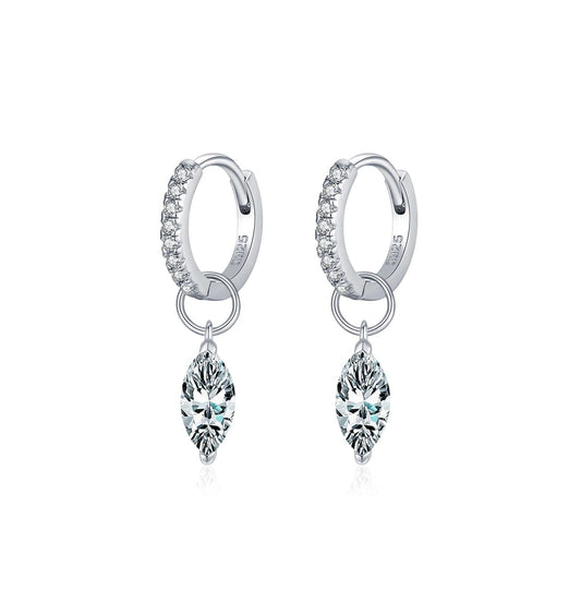 Brinco de Prata Lady Argola Cravejada Balanço Cristal