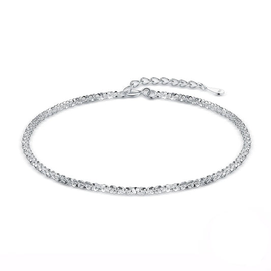 Bracelete de Prata Hebe Corrente Diamantada