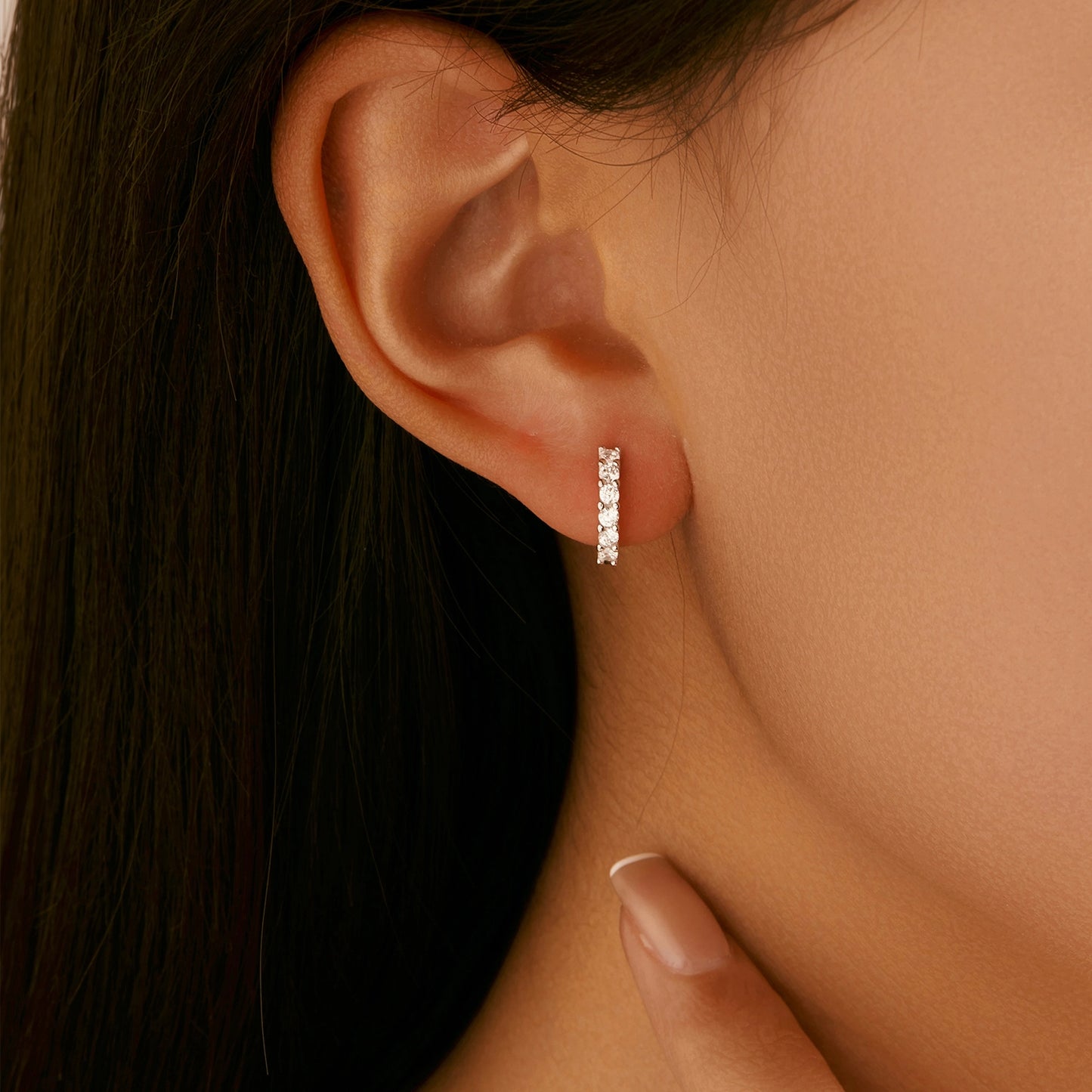 Brinco de Prata Celestial Argola Cravejada