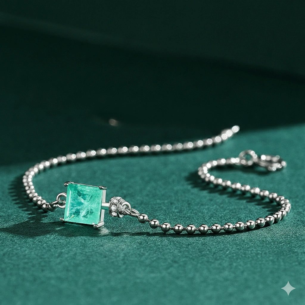 Bracelete de Prata Medusa Turmalina Paraíba Verde