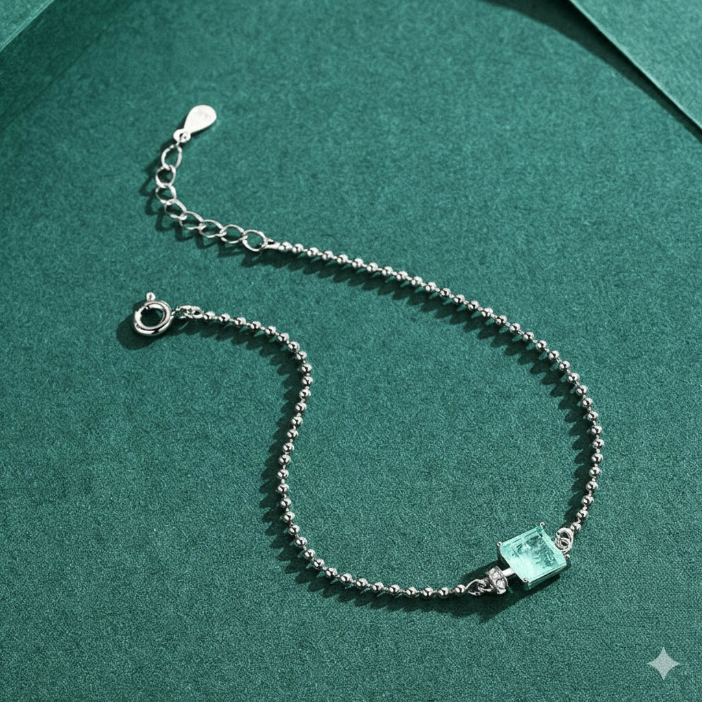 Bracelete de Prata Medusa Turmalina Paraíba Verde