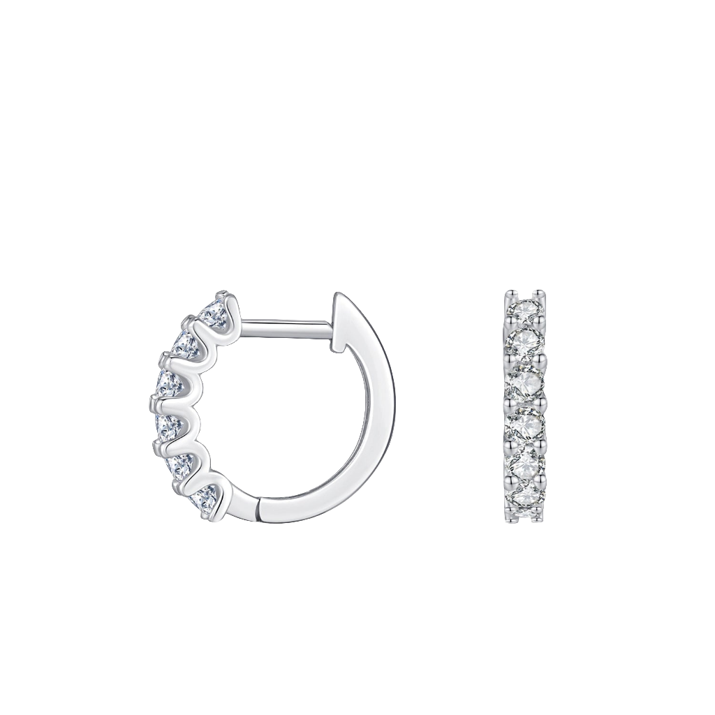 Brinco de Prata Celestial Argola Cravejada